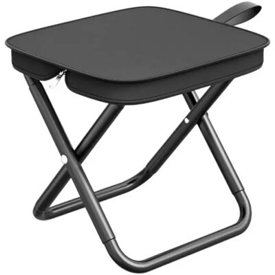 INF Tragbarer Klapphocker - Aluminiumlegierung & Polyester, leichter Reise-Klappstuhl für Camping, Angeln und Rucksackreisen Schwarz INF Tragbarer Klapphocker - Aluminiumlegierung & Polyester, leichter Reise-Klappstuhl für Camping, Angeln und Rucksackreisen Schwarz