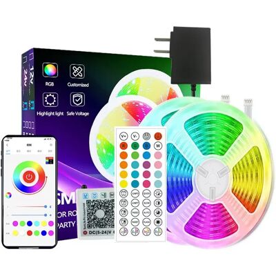 INF 15m RGB LED Streifen Lichterkette - EU Stecker, 44-Tasten Fernbedienung, Zuschneidbar, Ideal für Gaming Zimmer & Schlafzimmer INF 15m RGB LED Streifen Lichterkette - EU Stecker, 44-Tasten Fernbedienung, Zuschneidbar, Ideal für Gaming Zimmer & Schlafzimmer