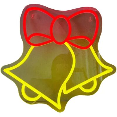 INF Glocken LED Neon Schild - 35x33cm USB-betriebene Dekorative Leuchte INF Glocken LED Neon Schild - 35x33cm USB-betriebene Dekorative Leuchte