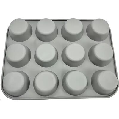INF Silikon-Kuchenform – Muffinform für 12 Tassen Grau INF Silikon-Kuchenform – Muffinform für 12 Tassen Grau