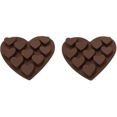 INF 10-Fach Herzförmige Silikon Backform - 2er Pack für Schokolade, Gelee, Bonbons, Kuchen, Eiswürfel INF 10-Fach Herzförmige Silikon Backform - 2er Pack für Schokolade, Gelee, Bonbons, Kuchen, Eiswürfel