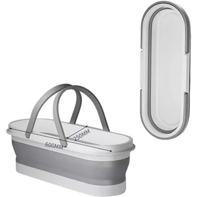 INF Zusammenklappbarer Wischeimer für Mops unter 50cm - Faltbarer Silikon+PP Rechteck-Eimer, Platzsparend, Spritzschutz, Große INF Zusammenklappbarer Wischeimer für Mops unter 50cm - Faltbarer Silikon+PP Rechteck-Eimer, Platzsparend, Spritzschutz, Große