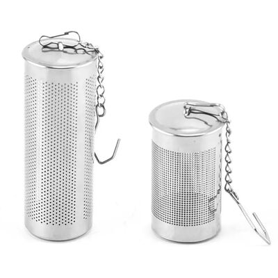 INF Edelstahl-Teesieb 2er-Set – 304-Edelstahl Teekugel mit feinem Sieb, Silber, für losen Tee, Kaffee und Gewürze INF Edelstahl-Teesieb 2er-Set – 304-Edelstahl Teekugel mit feinem Sieb, Silber, für losen Tee, Kaffee und Gewürze