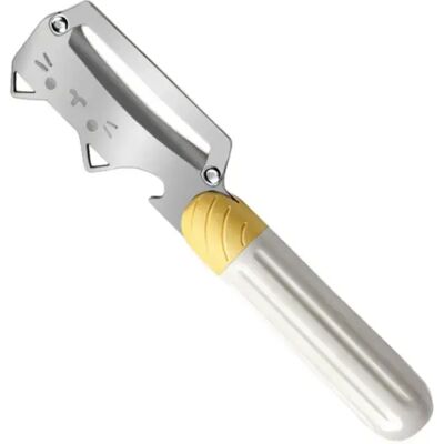 INF Silberner Edelstahl-Schäler mit zylindrischem Griff – Ergonomischer Gemüse- und Obstschäler für Kartoffeln, Wintermelone, INF Silberner Edelstahl-Schäler mit zylindrischem Griff – Ergonomischer Gemüse- und Obstschäler für Kartoffeln, Wintermelone,