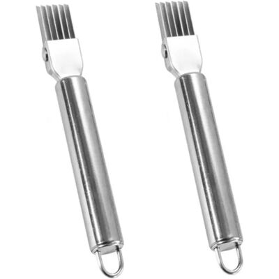 INF Frühlingszwiebel-Schneider mit rundem Griff (2er-Pack) - Edelstahl 430, Silber, handlich INF Frühlingszwiebel-Schneider mit rundem Griff (2er-Pack) - Edelstahl 430, Silber, handlich