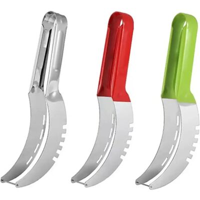 INF Edelstahl Obstschneider 3er-Set – Wassermelonen-Schneider mit Gabel und Schaufel für schnelles Schneiden und Servieren INF Edelstahl Obstschneider 3er-Set – Wassermelonen-Schneider mit Gabel und Schaufel für schnelles Schneiden und Servieren