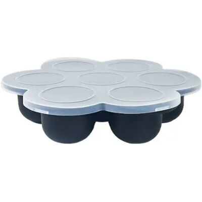 INF Silikon Kuchenform mit Deckel - 7er-Form für Babynahrung, Muffins und mehr S Schwarz INF Silikon Kuchenform mit Deckel - 7er-Form für Babynahrung, Muffins und mehr S Schwarz