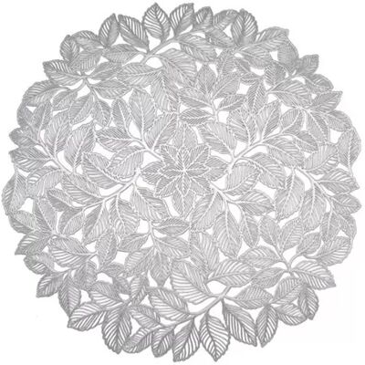 INF Set mit 6 Tischsets Elegantes Blattmuster Silber INF Set mit 6 Tischsets Elegantes Blattmuster Silber