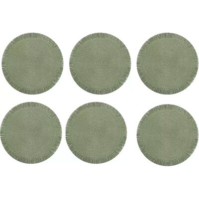 INF Set mit 6 Tischsets - Geflochtene Papier-Tischsets Grün INF Set mit 6 Tischsets - Geflochtene Papier-Tischsets Grün