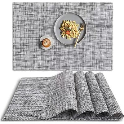 INF 6er Set Tischsets, 30x45 cm, gemischte Farben Silber+Weiß INF 6er Set Tischsets, 30x45 cm, gemischte Farben Silber+Weiß