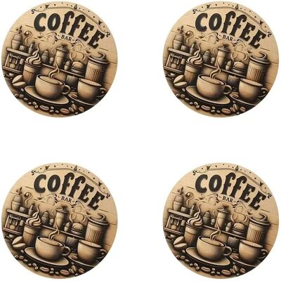 INF 4er Set Hitzebeständige, Rutschfeste Kaffeetassen Untersetzer - Polyester Getränkematten für den Heimgebrauch INF 4er Set Hitzebeständige, Rutschfeste Kaffeetassen Untersetzer - Polyester Getränkematten für den Heimgebrauch