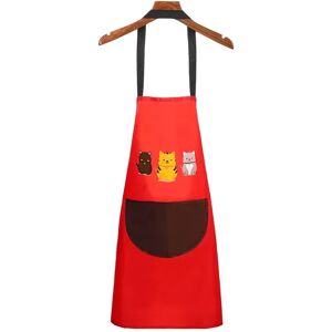 INF Ärmellose wasserdichte und ölabweisende Schürze mit abwischbarem Handdesign - Rote Polyester Küchenschürze INF Ärmellose wasserdichte und ölabweisende Schürze mit abwischbarem Handdesign - Rote Polyester Küchenschürze