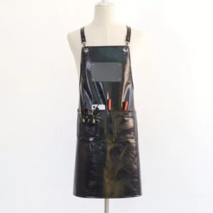 INF PU-Leder Wasserdichte Schürze – Ölbeständige Kunstleder-Schürze für Friseure, Fischreinigung, Hundepflege und Maler Schwarz INF PU-Leder Wasserdichte Schürze – Ölbeständige Kunstleder-Schürze für Friseure, Fischreinigung, Hundepflege und Maler Schwarz