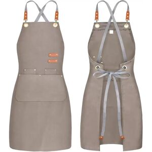 INF Wasserdichte Polyester-Schürze - Fleckenabweisend, Leicht Zu Reinigen, Latzschürze für Küche und Basteln Grau INF Wasserdichte Polyester-Schürze - Fleckenabweisend, Leicht Zu Reinigen, Latzschürze für Küche und Basteln Grau