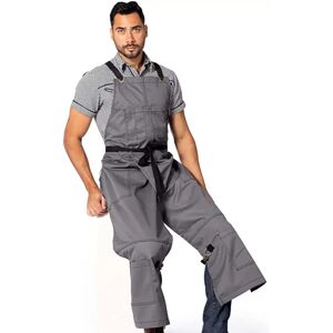 INF Denim-Split-Bein-Schürze mit verstellbaren Cross-Back-Trägern – Schutz-Workwear für Friseure, Hairstylisten und Handwerk Grau INF Denim-Split-Bein-Schürze mit verstellbaren Cross-Back-Trägern – Schutz-Workwear für Friseure, Hairstylisten und Handwerk Grau