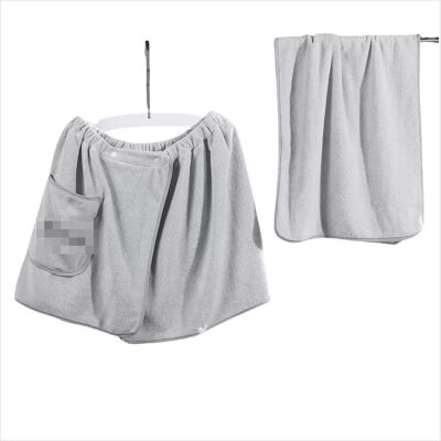 INF Herren Bademantel und Handtuch Set Grau INF Herren Bademantel und Handtuch Set Grau