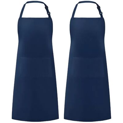 INF Ärmellose Polyester-Schürze - Verstellbare Nackenband Küchenarbeitsschürze Navy blau INF Ärmellose Polyester-Schürze - Verstellbare Nackenband Küchenarbeitsschürze Navy blau