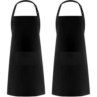 INF Ärmellose Polyester-Schürze - Verstellbare Nackenband Küchenarbeitsschürze Schwarz INF Ärmellose Polyester-Schürze - Verstellbare Nackenband Küchenarbeitsschürze Schwarz