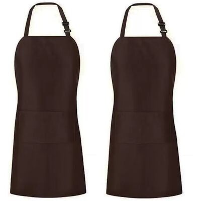 INF Verstellbare, wasserdichte Polyester-Schürze für Küche, Restaurant - 2er Set Kaffee INF Verstellbare, wasserdichte Polyester-Schürze für Küche, Restaurant - 2er Set Kaffee