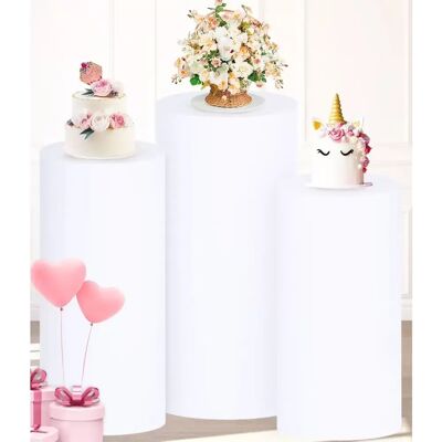 INF Elastische Dessert-Tischdeckenabdeckung Weiß Kleines 3-teiliges Set (60x33cm, 55x30cm, 50x27cm) INF Elastische Dessert-Tischdeckenabdeckung Weiß Kleines 3-teiliges Set (60x33cm, 55x30cm, 50x27cm)