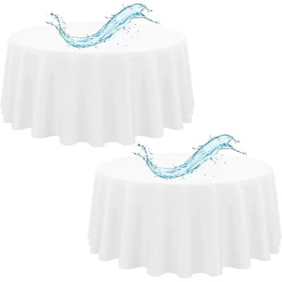INF Glatte, gebleichte, runde Tischdecke – 1,6 m Polyester-Tischdecke für Hochzeiten, Bankette & Wohnkultur INF Glatte, gebleichte, runde Tischdecke – 1,6 m Polyester-Tischdecke für Hochzeiten, Bankette & Wohnkultur