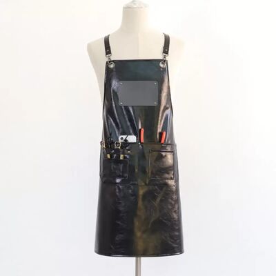 INF PU-Leder Wasserdichte Schürze – Ölbeständige Kunstleder-Schürze für Friseure, Fischreinigung, Hundepflege und Maler Schwarz INF PU-Leder Wasserdichte Schürze – Ölbeständige Kunstleder-Schürze für Friseure, Fischreinigung, Hundepflege und Maler Schwarz