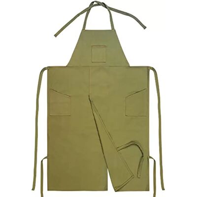 INF Einteilige Latzschürze aus Polyester, Multi-Taschen Arbeits-Schürze mit verstellbarem Halsriemen und Bindebeinen, lange Grün INF Einteilige Latzschürze aus Polyester, Multi-Taschen Arbeits-Schürze mit verstellbarem Halsriemen und Bindebeinen, lange Grün