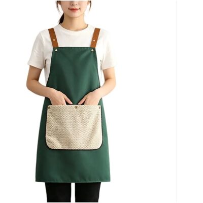 INF Wasserabweisende Polyester-Schürze mit abnehmbarem Handtuch und Handytasche – Latzschürze für Küche und Reinigung Grün INF Wasserabweisende Polyester-Schürze mit abnehmbarem Handtuch und Handytasche – Latzschürze für Küche und Reinigung Grün