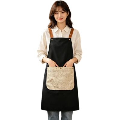 INF Wasserabweisende Polyester-Schürze mit abnehmbarem Handtuch und Handytasche – Latzschürze für Küche und Reinigung Schwarz INF Wasserabweisende Polyester-Schürze mit abnehmbarem Handtuch und Handytasche – Latzschürze für Küche und Reinigung Schwarz