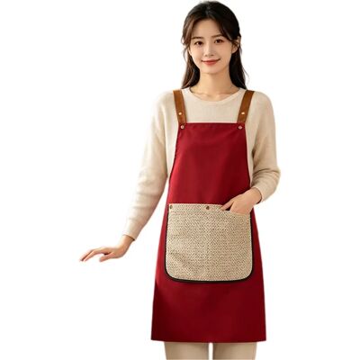 INF Wasserabweisende Polyester-Schürze mit abnehmbarem Handtuch und Handytasche – Latzschürze für Küche und Reinigung Weinrot INF Wasserabweisende Polyester-Schürze mit abnehmbarem Handtuch und Handytasche – Latzschürze für Küche und Reinigung Weinrot