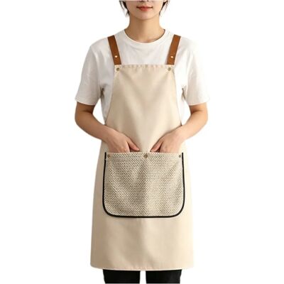 INF Wasserabweisende Polyester-Schürze mit abnehmbarem Handtuch und Handytasche – Latzschürze für Küche und Reinigung Khaki INF Wasserabweisende Polyester-Schürze mit abnehmbarem Handtuch und Handytasche – Latzschürze für Küche und Reinigung Khaki