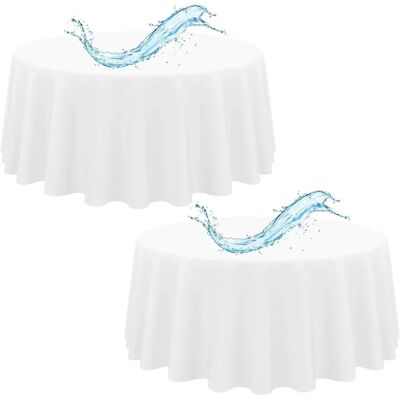 INF Glatte, gebleichte, runde Tischdecke – 1,6 m Polyester-Tischdecke für Hochzeiten, Bankette & Wohnkultur INF Glatte, gebleichte, runde Tischdecke – 1,6 m Polyester-Tischdecke für Hochzeiten, Bankette & Wohnkultur