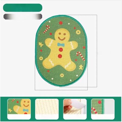 INF Weihnachtliche vertikale Sisal-Kratzmatte für Katzen – Festliches Lebkuchendesign INF Weihnachtliche vertikale Sisal-Kratzmatte für Katzen – Festliches Lebkuchendesign