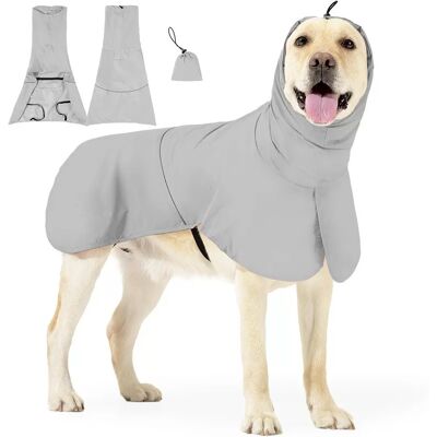 INF Grauer, wind- und wasserdichter Haustier-Regenmantel – Tragbare & verpackbare Hunde-Outdoor-Bekleidung L INF Grauer, wind- und wasserdichter Haustier-Regenmantel – Tragbare & verpackbare Hunde-Outdoor-Bekleidung L