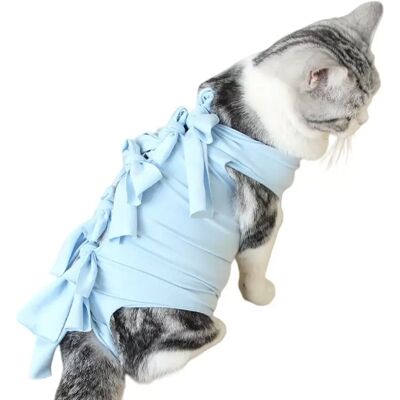 INF Blauer Katzen-Schutzanzug - Atmungsaktiver Wundschutz nach der Operation M INF Blauer Katzen-Schutzanzug - Atmungsaktiver Wundschutz nach der Operation M