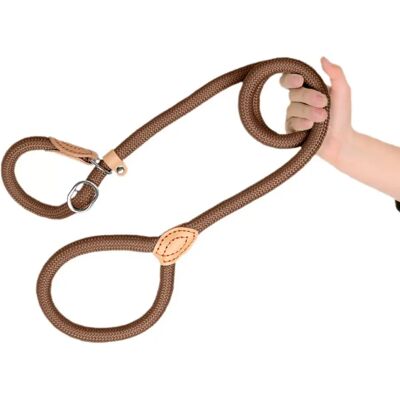 INF Heavy Duty 1.5m Dog Training Slip Lead mit bequemem Griff und Edelstahlring Kaffee INF Heavy Duty 1.5m Dog Training Slip Lead mit bequemem Griff und Edelstahlring Kaffee
