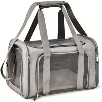 INF Großer 3-in-1 Haustier-Träger-Rucksack 45x30x30cm — Atmungsaktives Polyester, Mehrfachöffnungen, wandelbar Grau INF Großer 3-in-1 Haustier-Träger-Rucksack 45x30x30cm — Atmungsaktives Polyester, Mehrfachöffnungen, wandelbar Grau