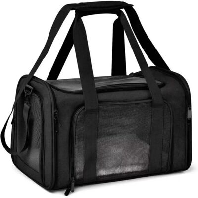 INF Großer 3-in-1 Haustier-Träger-Rucksack 45x30x30cm — Atmungsaktives Polyester, Mehrfachöffnungen, wandelbar Schwarz INF Großer 3-in-1 Haustier-Träger-Rucksack 45x30x30cm — Atmungsaktives Polyester, Mehrfachöffnungen, wandelbar Schwarz