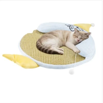 INF Sommer-Kühlmatte für Haustiere - Polyester-Kühlpad mit Nackenstütze, abnehmbar und waschbar, rutschfest M Blau INF Sommer-Kühlmatte für Haustiere - Polyester-Kühlpad mit Nackenstütze, abnehmbar und waschbar, rutschfest M Blau
