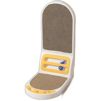 INF Integrierter halbkreisförmiger Katzenkratzer - 2-in-1 Katzenbett und vertikaler Kratzer, ABS, Groß 58.00cm x 42.00cm x Weiß INF Integrierter halbkreisförmiger Katzenkratzer - 2-in-1 Katzenbett und vertikaler Kratzer, ABS, Groß 58.00cm x 42.00cm x Weiß