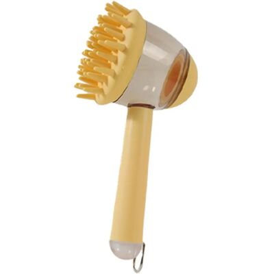 INF Silikon Haustier Bad Massagebürste mit integriertem Shampoo-Reservoir – Weiche Silikonborsten, ABS-Griff, für Hunde und Gelb INF Silikon Haustier Bad Massagebürste mit integriertem Shampoo-Reservoir – Weiche Silikonborsten, ABS-Griff, für Hunde und Gelb