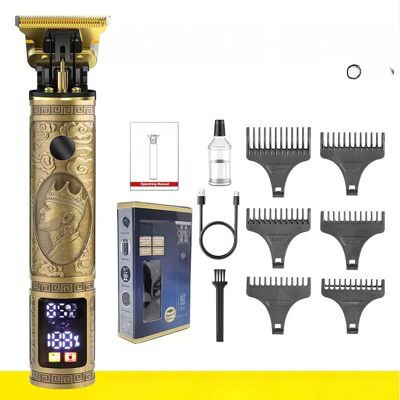 INF Goldener König Elektrischer Haarschneider für Herren - 3 Geschwindigkeiten, LED-Anzeige INF Goldener König Elektrischer Haarschneider für Herren - 3 Geschwindigkeiten, LED-Anzeige