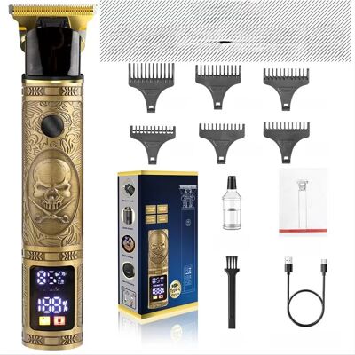 INF Digitaler Schädel-Haarschneider mit 3 Geschwindigkeiten – Goldener Bartschneider für Herren INF Digitaler Schädel-Haarschneider mit 3 Geschwindigkeiten – Goldener Bartschneider für Herren