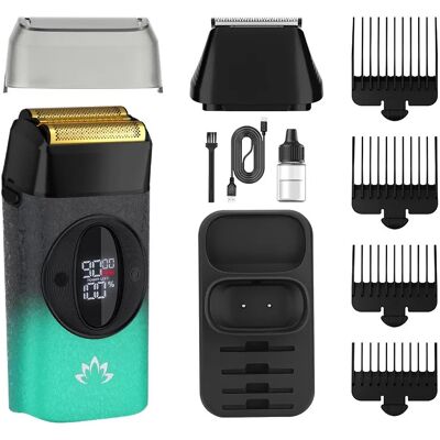 INF 2-in-1 Folienrasierer & Haarschneider für Herren mit einstellbarer Geschwindigkeit & Digitalanzeige Grün INF 2-in-1 Folienrasierer & Haarschneider für Herren mit einstellbarer Geschwindigkeit & Digitalanzeige Grün