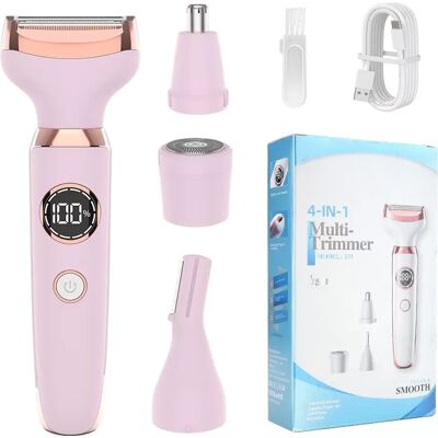 INF 4-in-1 Elektrischer Damenrasierer – Schmerzfreie Haarentfernung für Gesicht, Körper, Nase & Augenbrauen Rosa INF 4-in-1 Elektrischer Damenrasierer – Schmerzfreie Haarentfernung für Gesicht, Körper, Nase & Augenbrauen Rosa