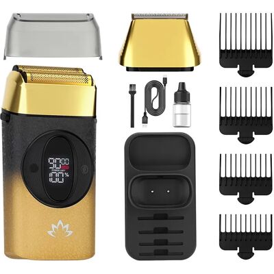 INF 2-in-1 Folienrasierer & Haarschneider für Herren mit einstellbarer Geschwindigkeit & Digitalanzeige Gold INF 2-in-1 Folienrasierer & Haarschneider für Herren mit einstellbarer Geschwindigkeit & Digitalanzeige Gold