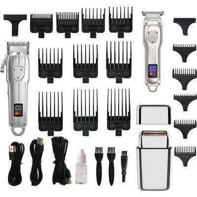 INF 935W Digitalanzeige Elektrischer Haarschneider & Trimmer Set - Professionelles Grooming Kit Silber INF 935W Digitalanzeige Elektrischer Haarschneider & Trimmer Set - Professionelles Grooming Kit Silber