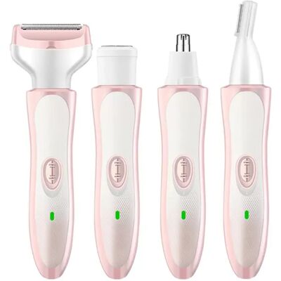 INF 4-in-1 Elektrischer Damenrasierer: Wiederaufladbare Haarentfernung, Augenbrauen- & Nasentrimmer Rosa INF 4-in-1 Elektrischer Damenrasierer: Wiederaufladbare Haarentfernung, Augenbrauen- & Nasentrimmer Rosa