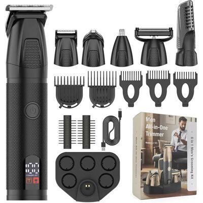 INF Multifunktionaler Haarschneider - 6-in-1 Wasserdichtes Pflegeset mit Ladestation Schwarz INF Multifunktionaler Haarschneider - 6-in-1 Wasserdichtes Pflegeset mit Ladestation Schwarz