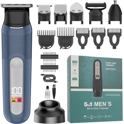 INF 5-in-1 Wiederaufladbares Haarschneider-Pflegeset mit LED-Anzeige & Wasserdichtem Design Blau INF 5-in-1 Wiederaufladbares Haarschneider-Pflegeset mit LED-Anzeige & Wasserdichtem Design Blau